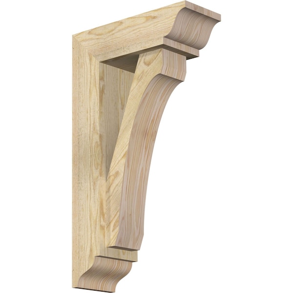 Ekena Millwork Legacy Traditional Rough Sawn Bracket w/ Offset Brace, Douglas Fir, 6"W x 16"D x 28"H BKT0604X16X28LEC01RDF - main